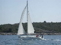 At sea