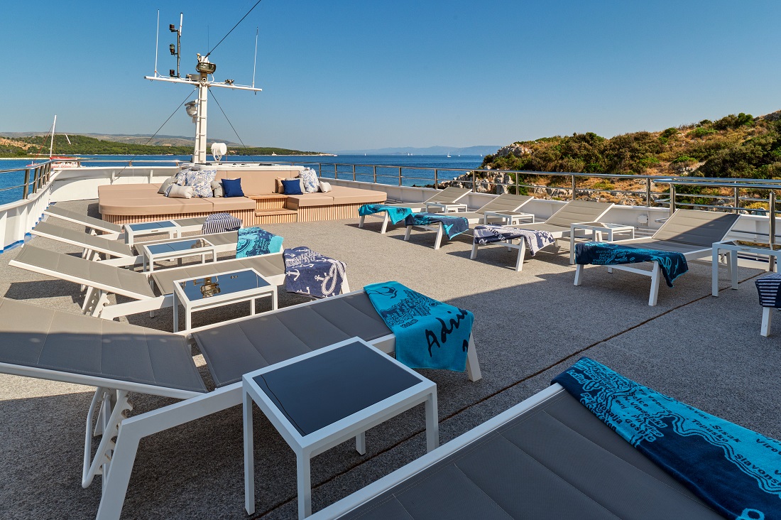 Sun lounges at upper deck