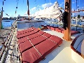 Sunbathing mattresses on the bow deck