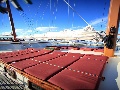 Sunbathing mattresses on the bow deck