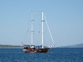 At sea