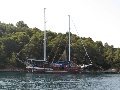 At sea