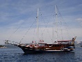 At sea