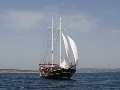 At sea