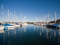 Boats moored in marina Funtana