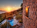 Villa Stolovi with pool at sunset