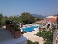 View from the villa to the pool