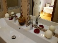 In the bathroom