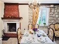 Dining room with fire place