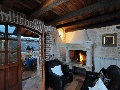 Living room with fire placee