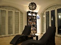 Living room with library