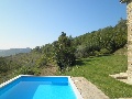 View from the pool to Motovun in the distance
