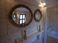 In the bathroom