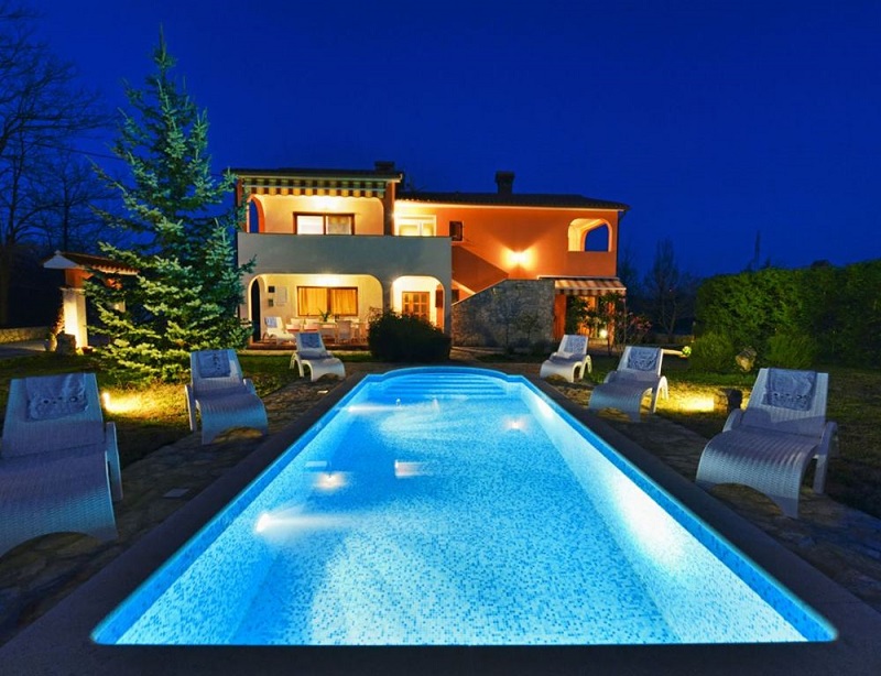 Villa Monica at night