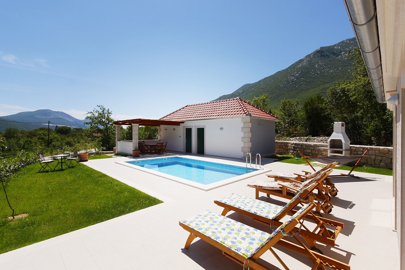 Sun lounges by the pool