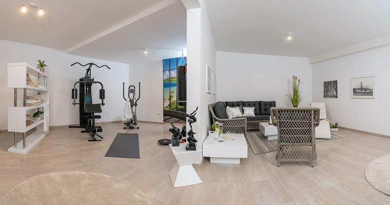 Sala fitness e sala di meditazione