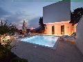 Swimming pool at night