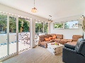 Living room with glass walls