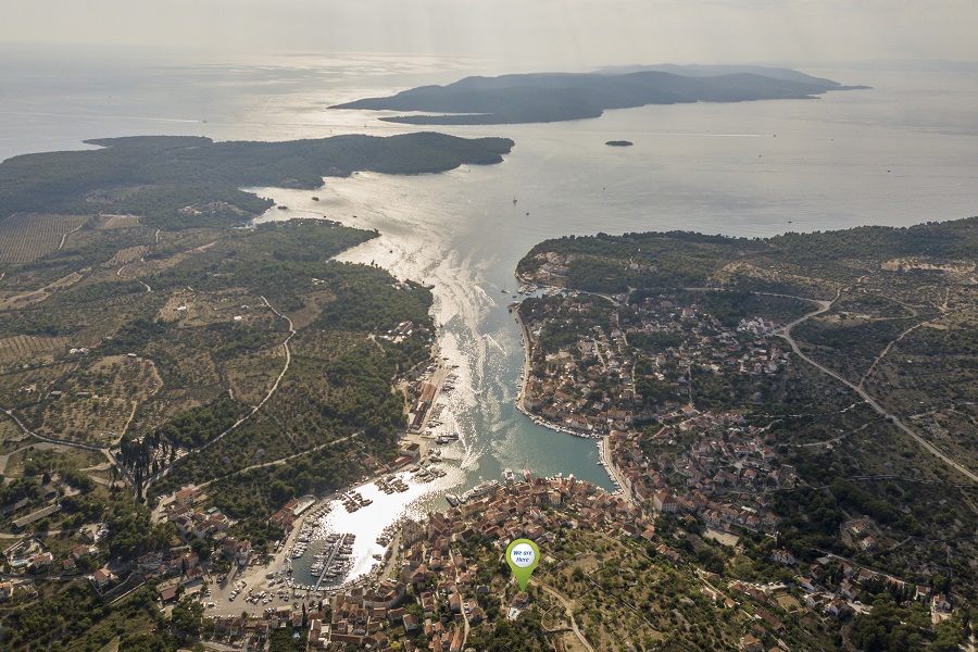 Aerial view of Milna