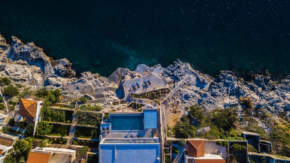 Vista dall'alto della villa Noemie