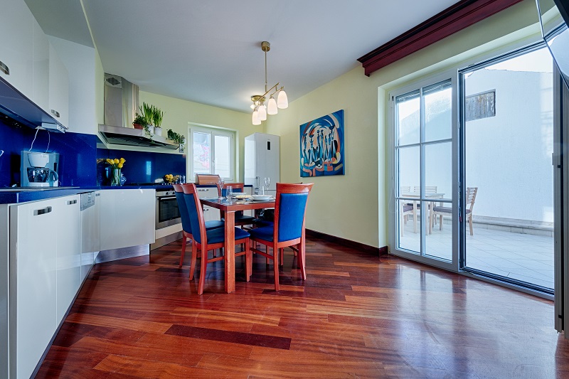 Dining room and kitchen